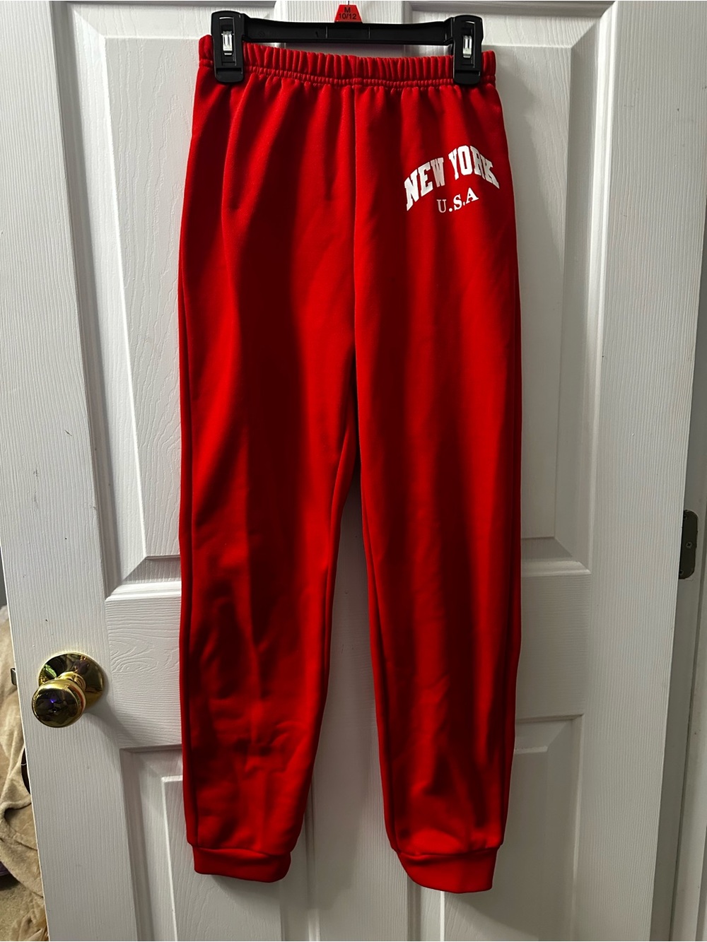 Red "New York U.S.A." Kids Jogger Pants